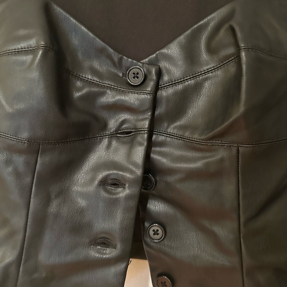 Zara Leather Button Down Corset Top - Picture 4 of 4